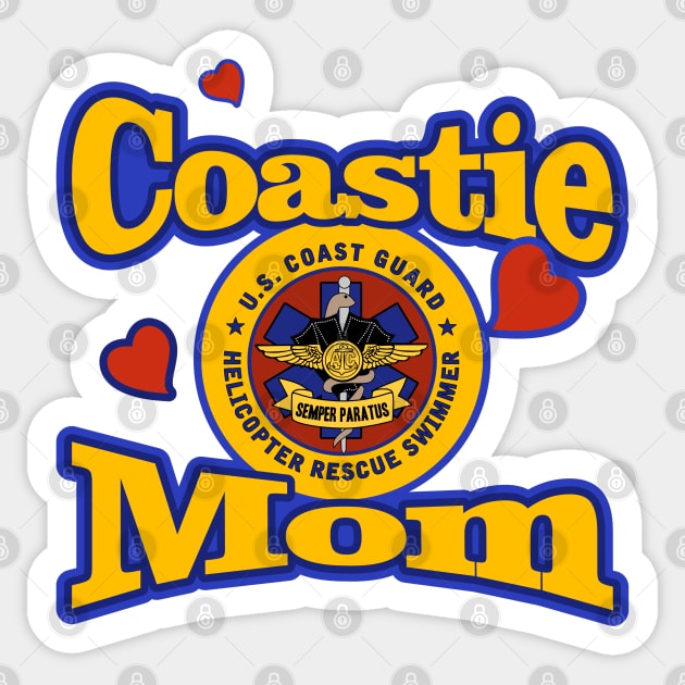 Coastie Mom [Rescue Swimmer Patch] Sticker by MilitaryVetShop